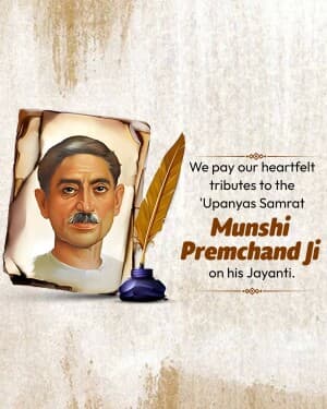 Munshi Premchand Janm Jayanti post