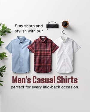 Men Casual Shirts marketing poster