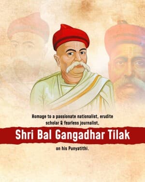 Bal Gangadhar Tilak Punyatithi event poster