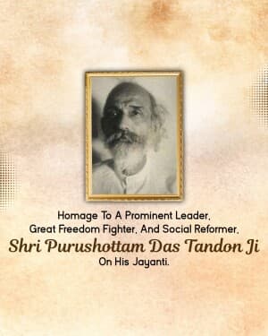 Purushottam Das Tandon Jayanti banner