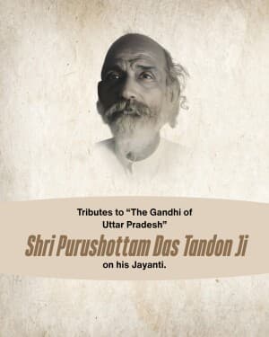 Purushottam Das Tandon Jayanti flyer