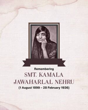 Kamla Nehru Jayanti illustration