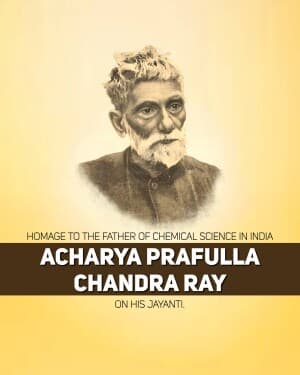 Prafulla Chandra Ray Jayanti flyer