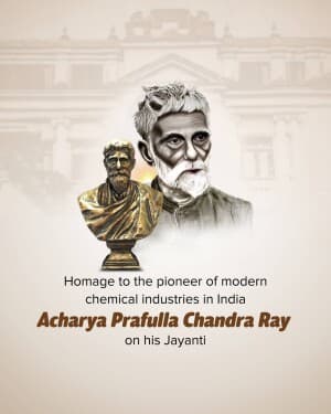 Prafulla Chandra Ray Jayanti illustration