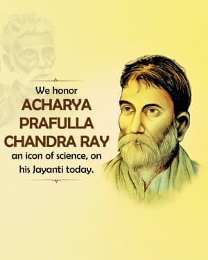 Prafulla Chandra Ray Jayanti event poster