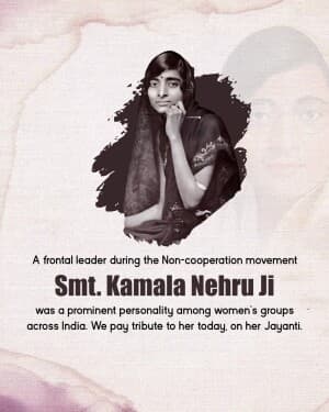 Kamla Nehru Jayanti poster