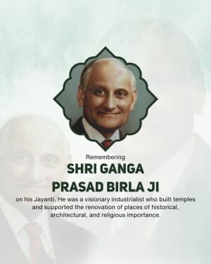 Ganga Prasad Birla Ji Jayanti poster