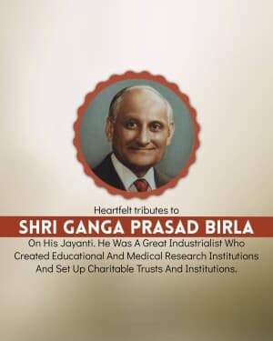 Ganga Prasad Birla Ji Jayanti image