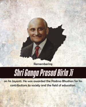 Ganga Prasad Birla Ji Jayanti event poster