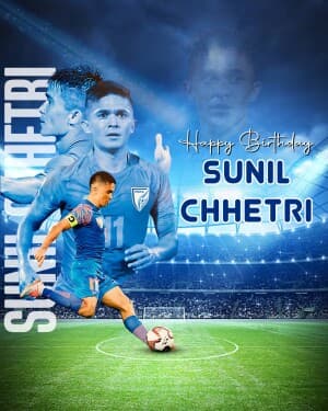 Sunil Chhetri Birthday illustration