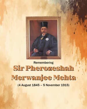 Sir Pherozeshah Merwanjee Mehta KCIE Jayanti graphic