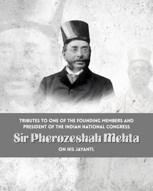 Sir Pherozeshah Merwanjee Mehta KCIE Jayanti flyer