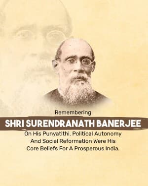 Sir Surendranath Banerjee Punyatithi event poster