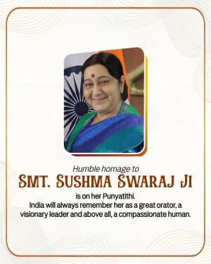 Sushma Swaraj Punyatithi poster