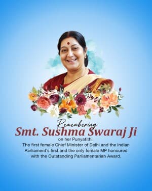 Sushma Swaraj Punyatithi event poster