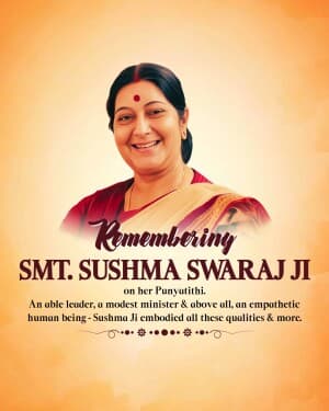 Sushma Swaraj Punyatithi flyer