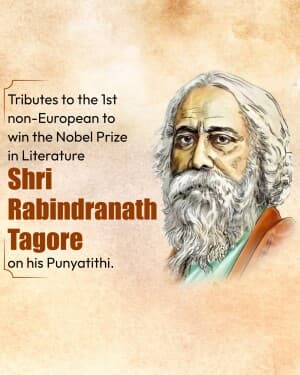 Rabindranath Tagore Punyatithi illustration