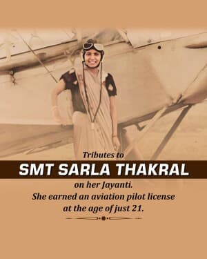 Sarla Thakral Ji Jayanti flyer