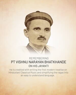 Pandit Vishnu Narayan Bhatkhande Ji Jayanti poster