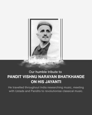 Pandit Vishnu Narayan Bhatkhande Ji Jayanti flyer