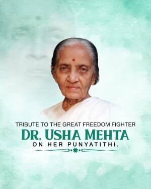 Dr. Usha Mehta Ji Punyatithi banner