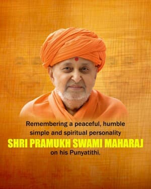 Pramukh Swami Maharaj Punyatithi event poster
