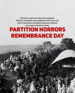 Partition Horrors Remembrance Day poster