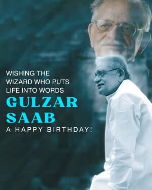 Gulzar Birthday event poster