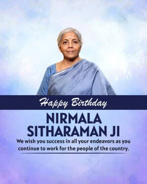 Nirmala Sitharaman Birthday poster