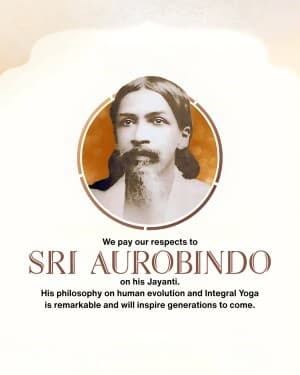 Sri Aurobindo Jayanti banner