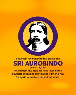 Sri Aurobindo Jayanti poster