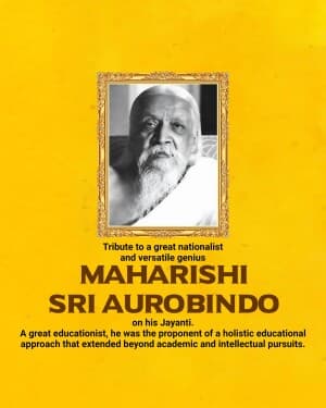 Sri Aurobindo Jayanti event poster