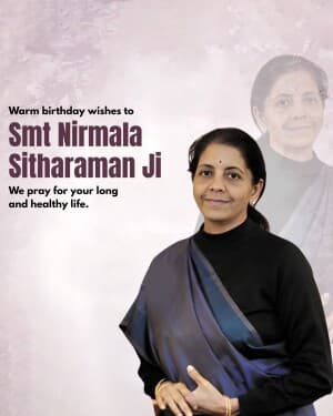 Nirmala Sitharaman Birthday illustration