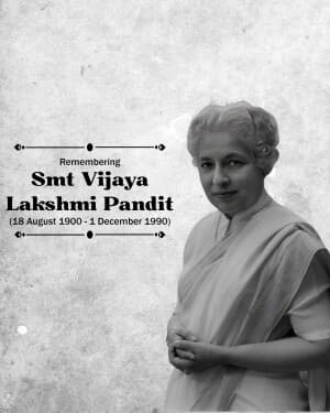 Vijaya Lakshmi Pandit Jayanti illustration