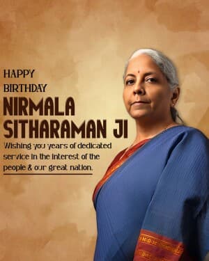 Nirmala Sitharaman Birthday flyer