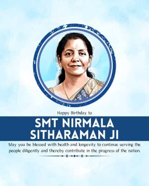 Nirmala Sitharaman Birthday banner