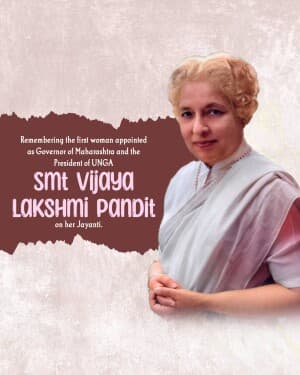 Vijaya Lakshmi Pandit Jayanti image