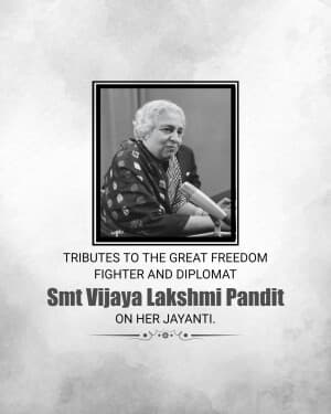 Vijaya Lakshmi Pandit Jayanti flyer