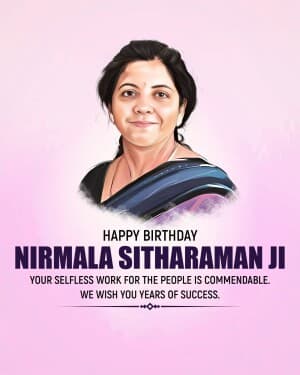 Nirmala Sitharaman Birthday event poster