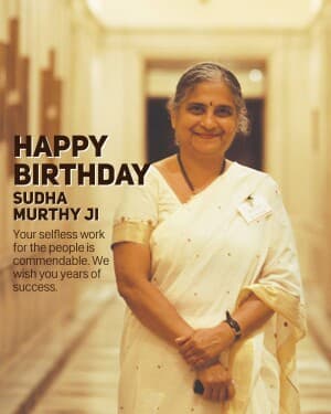 Sudha Murthy Birthday poster