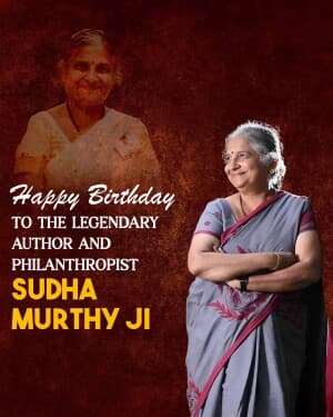Sudha Murthy Birthday graphic