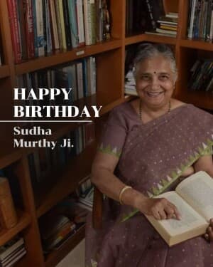 Sudha Murthy Birthday illustration