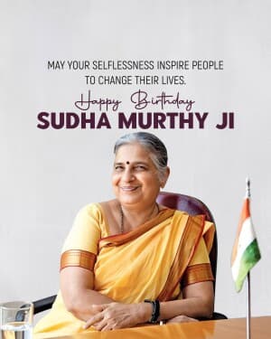 Sudha Murthy Birthday flyer