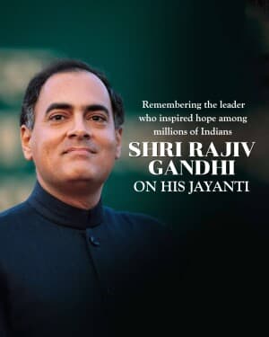 Rajiv Gandhi Jayanti event poster