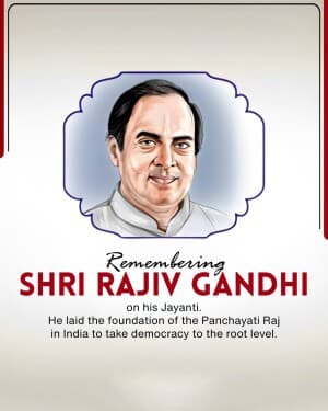 Rajiv Gandhi Jayanti flyer