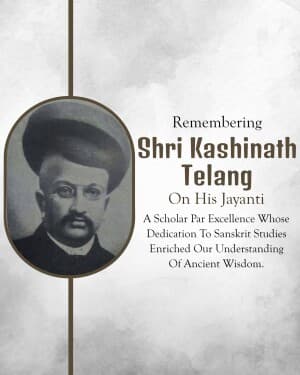 Kashinath Trimbak Telang Jayanti poster