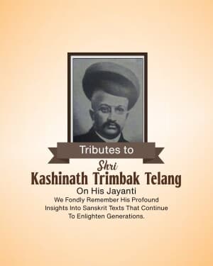 Kashinath Trimbak Telang Jayanti banner