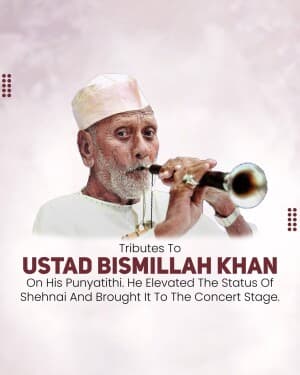 Ustad Bismillah Khan Punyatithi flyer