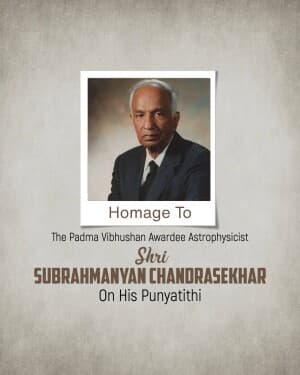 Subrahmanyan Chandrasekhar Punyatithi post