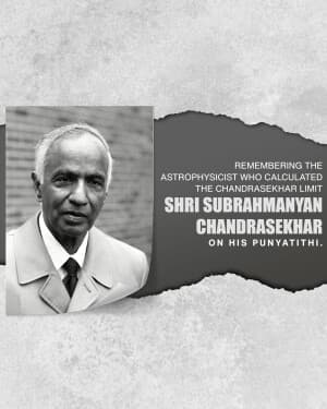 Subrahmanyan Chandrasekhar Punyatithi poster